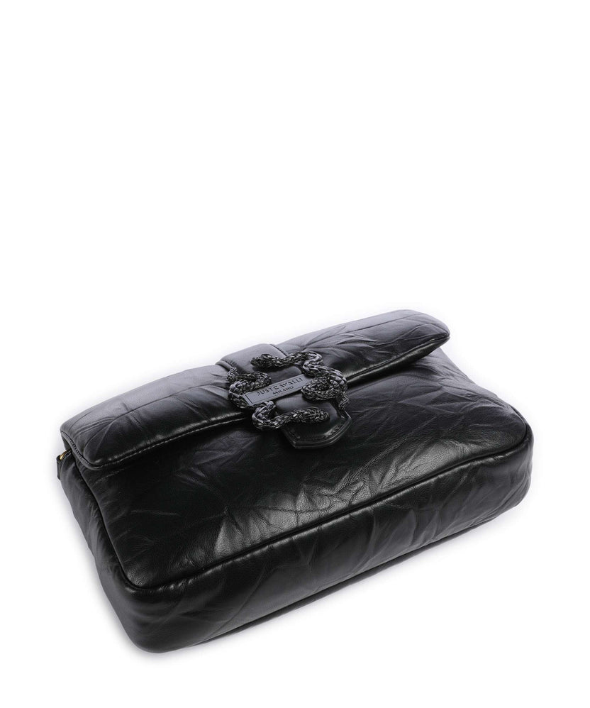 Just Cavalli Iconic Snakes Puffy Shoulder bag black