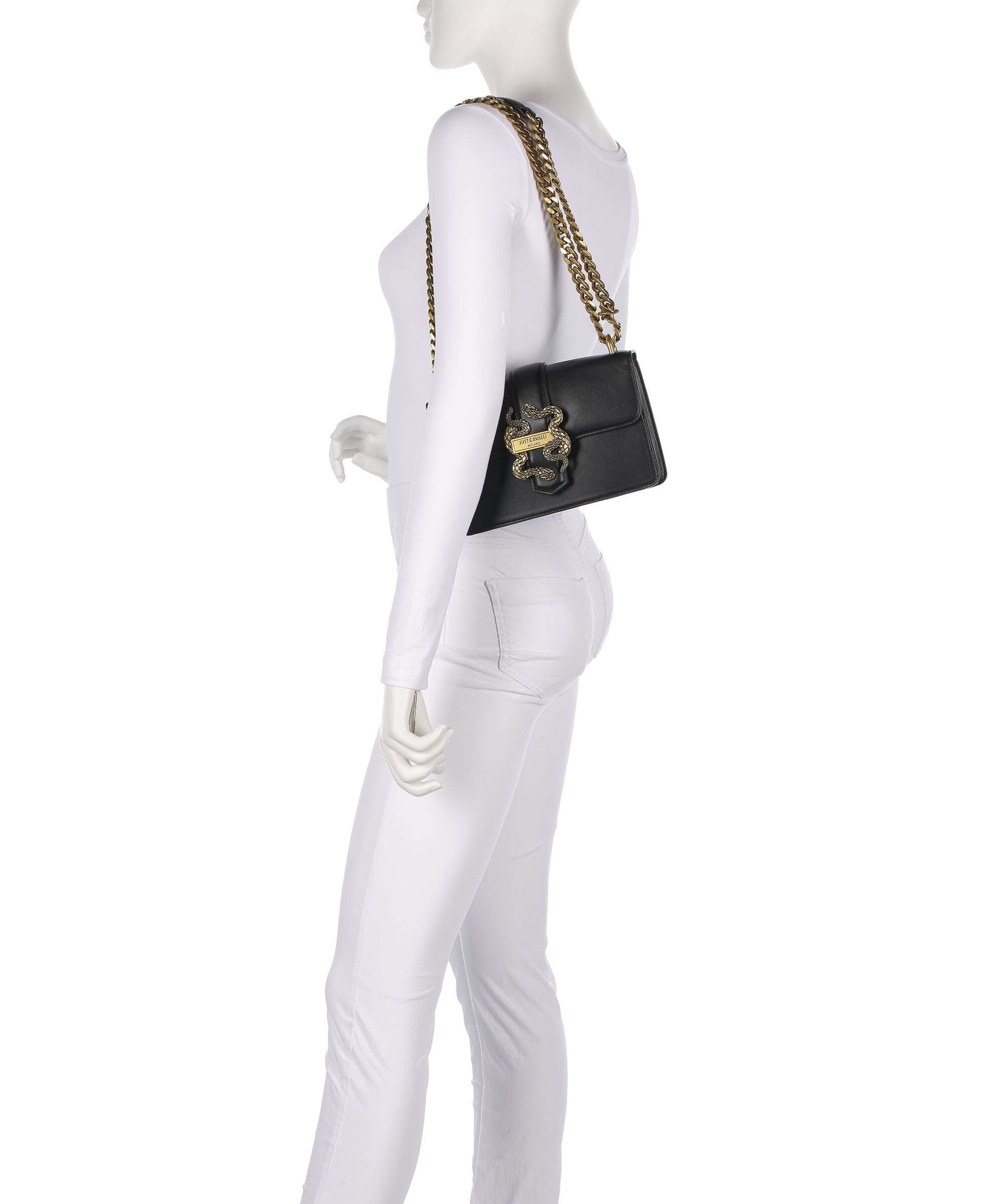 Just Cavalli Iconic Snakes Shoulder bag black