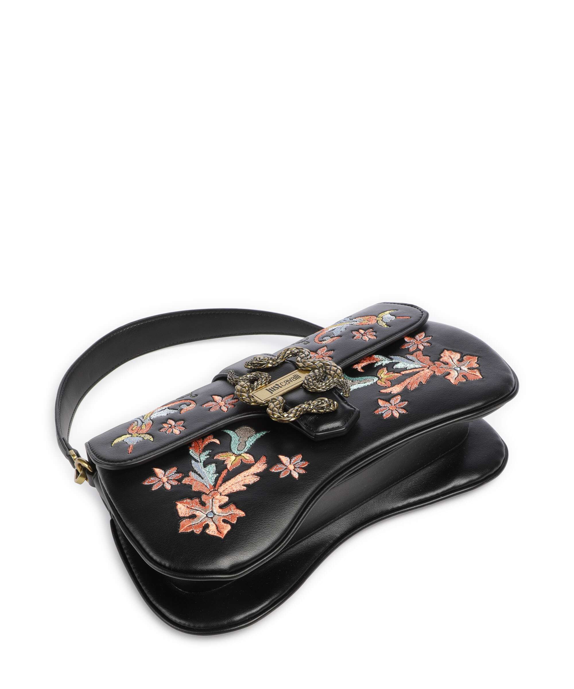 Just Cavalli Iconic Snakes Shoulder bag black