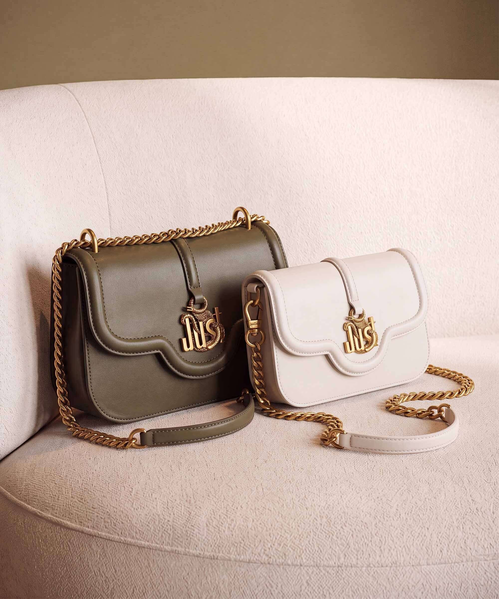 Just Cavalli Just Snake Shoulder bag fir green