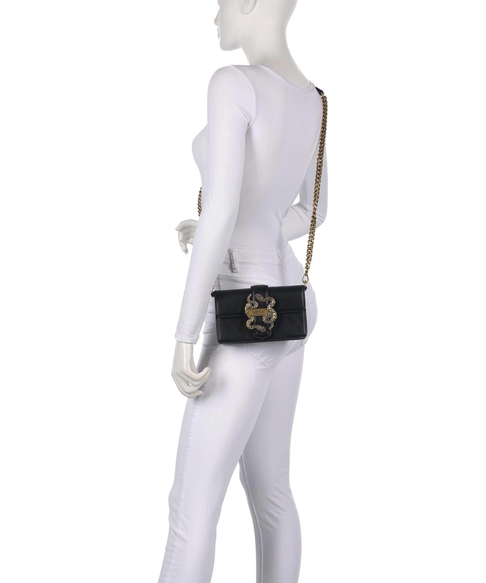 Just Cavalli Iconic Snakes Crossbody bag black