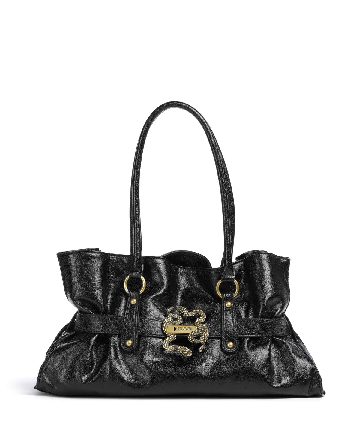 Just Cavalli Iconic Snakes Bow Tote bag black