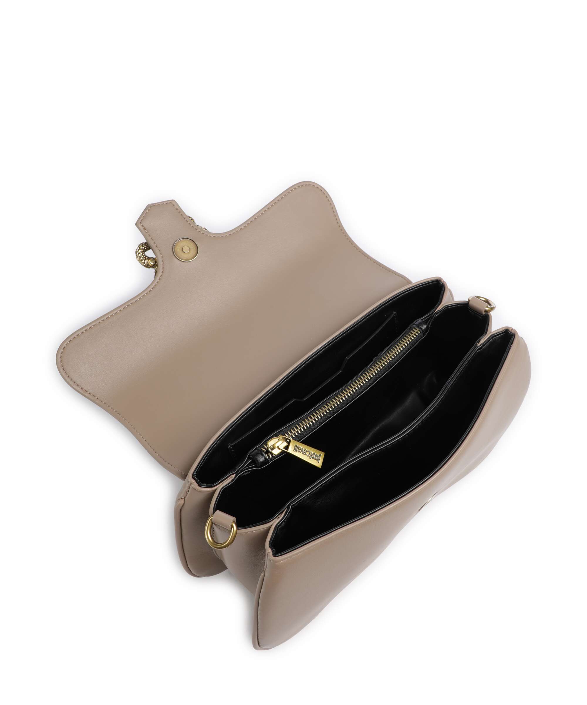 Just Cavalli Iconic Snakes Shoulder bag tan