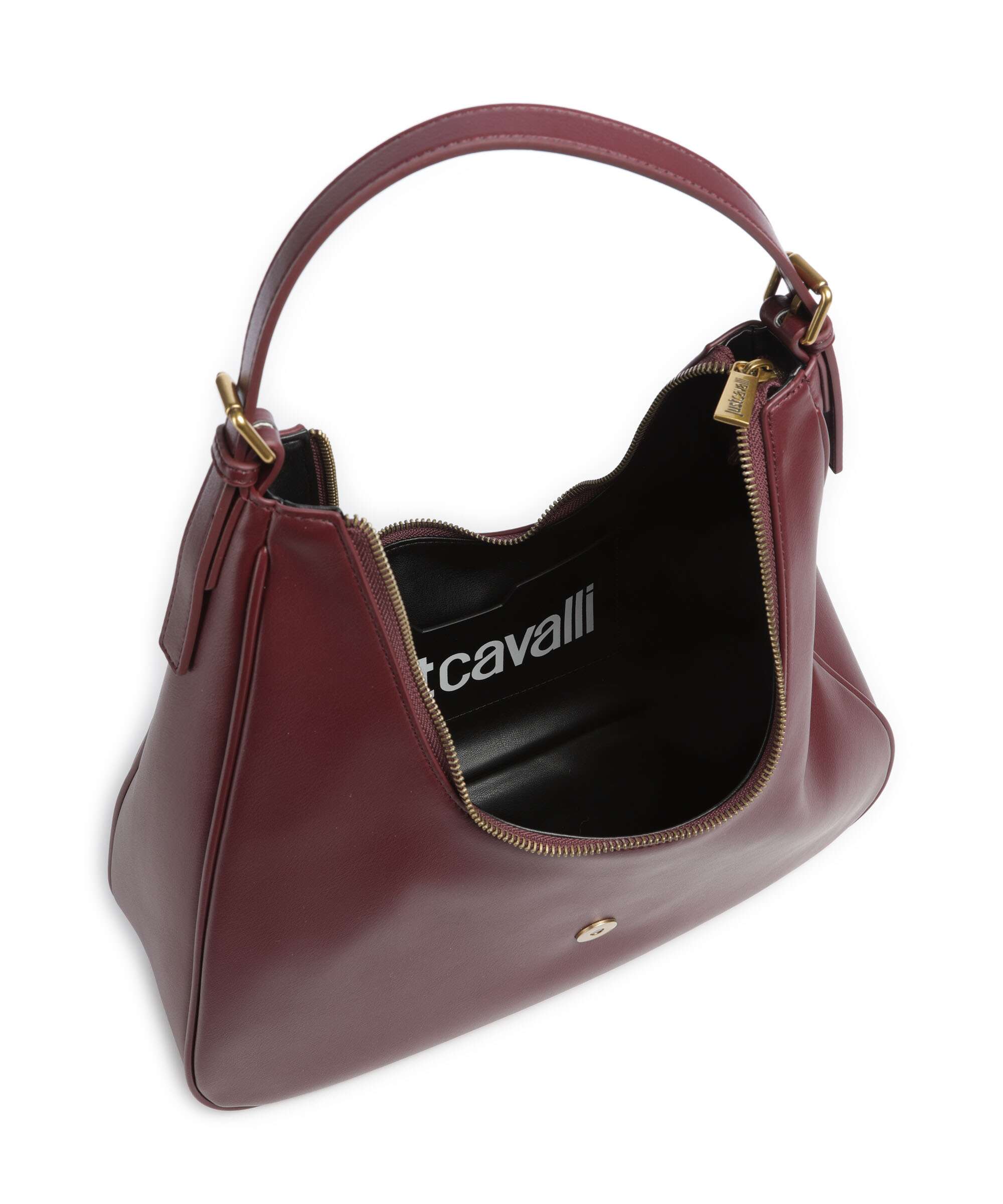 Just Cavalli Iconic Snakes Hobo bag cordovan