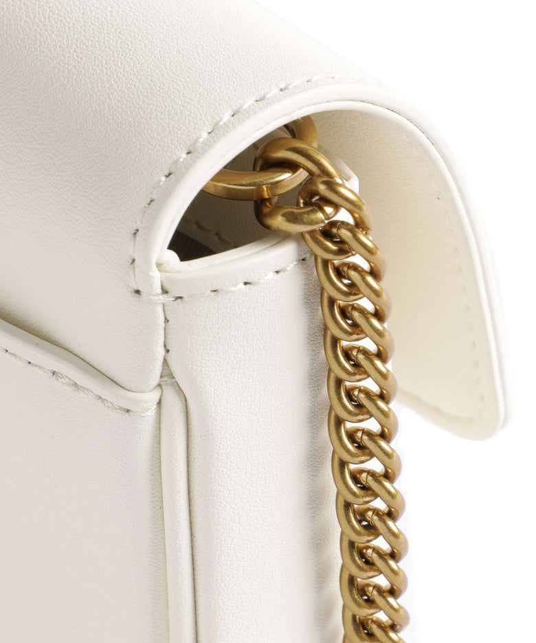 Pinko Love One Pocket Crossbody bag bianco seta/antique gold
