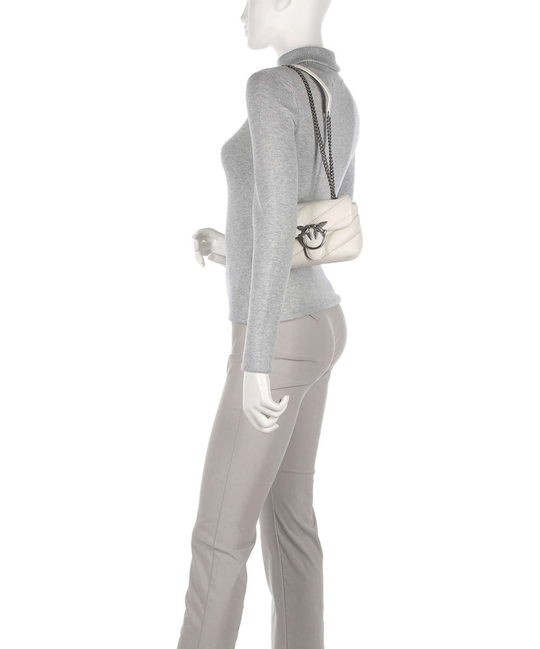 Pinko Love Puff Baby Shoulder bag bianco seta/old silver