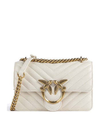 Pinko Love One Mini Sac porté épaule bianco seta/antique gold