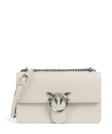 Pinko Love One Classic Sac porté épaule bianco seta/old silver