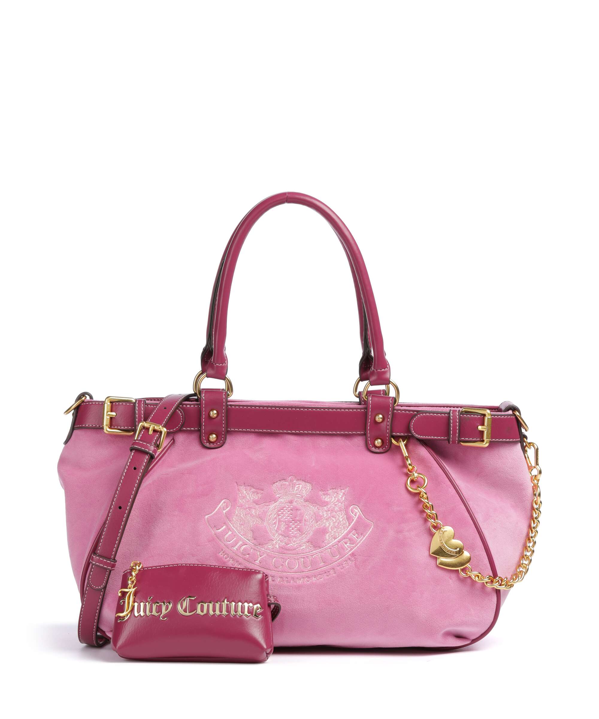 Juicy Couture Twig Narrative Velvet L Tote bag super pink