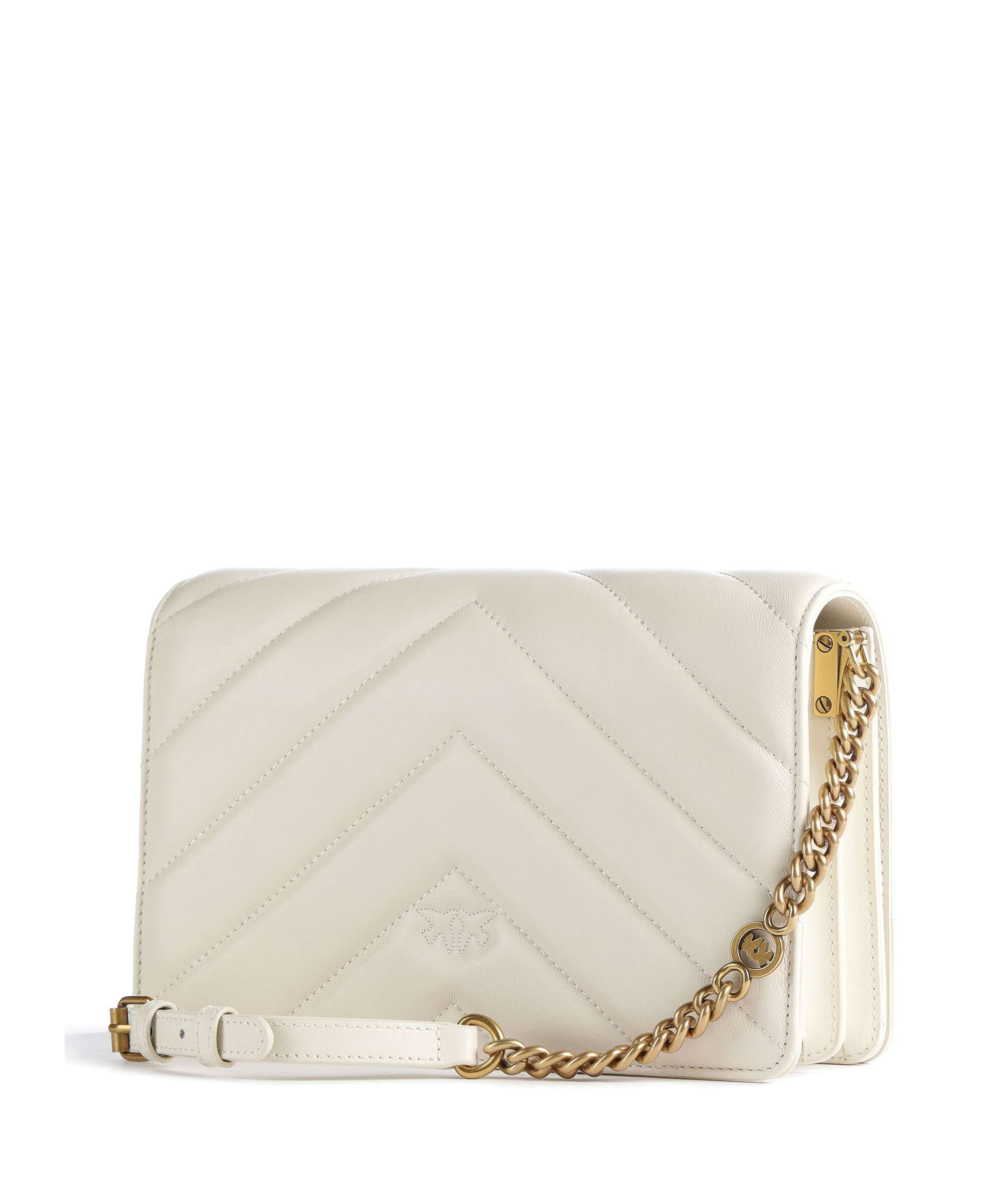 Pinko Love Click Classic Crossbody bag bianco seta/antique gold