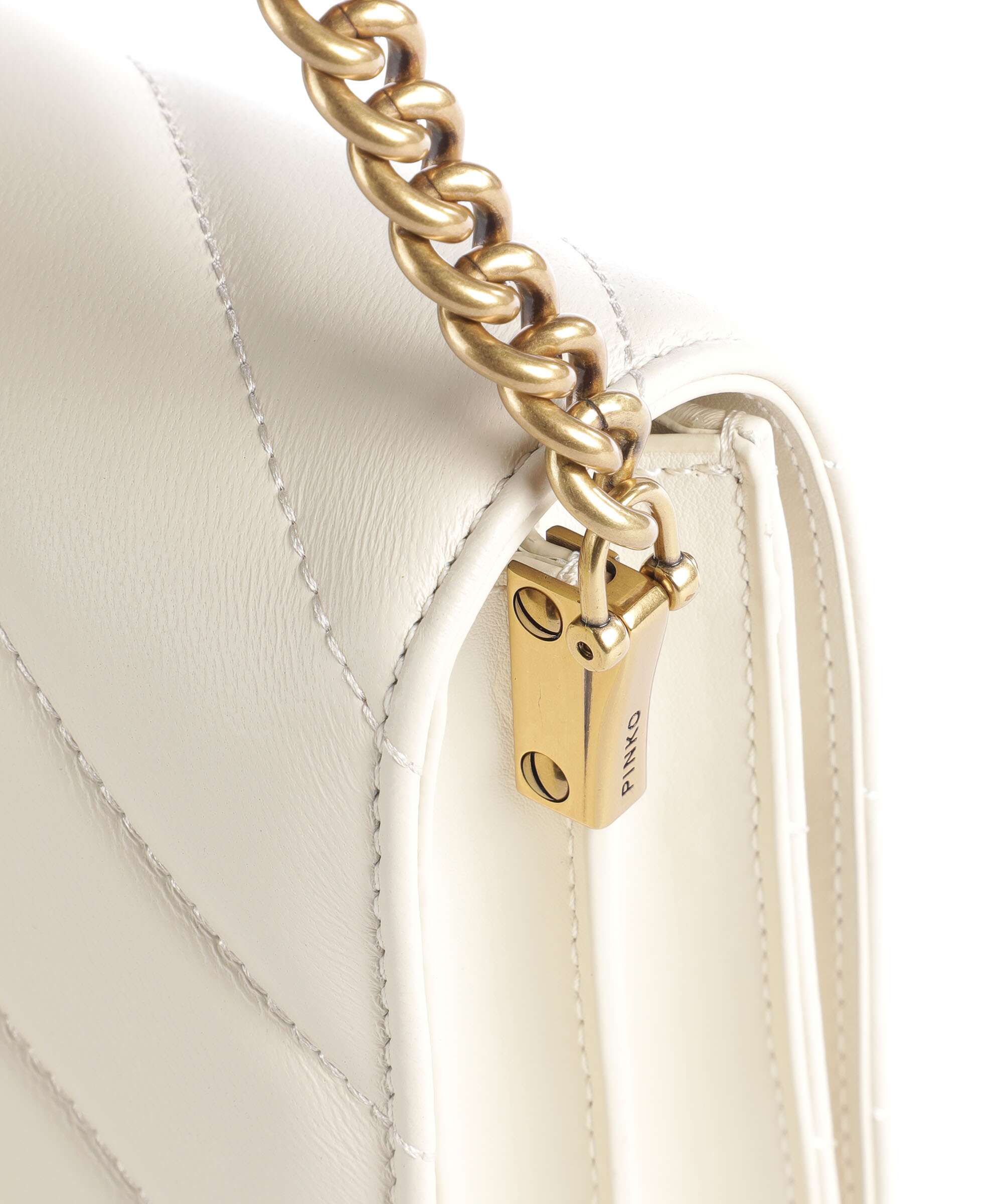 Pinko Love Click Classic Crossbody bag bianco seta/antique gold