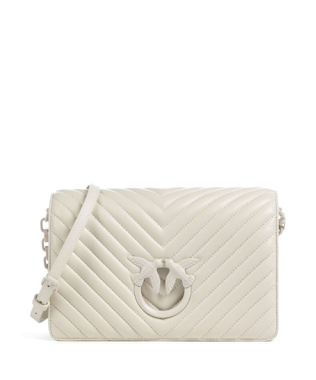 Pinko Love Click Classic Crossbody bag bianco seta