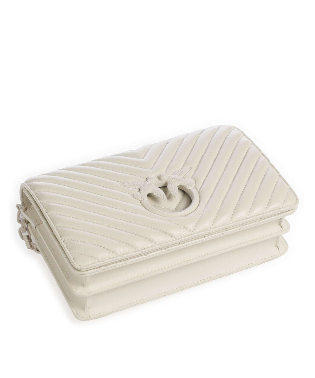 Pinko Love Click Classic Crossbody bag bianco seta