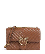 Pinko Love One Classic Sac porté épaule marrone/leone/antique gold