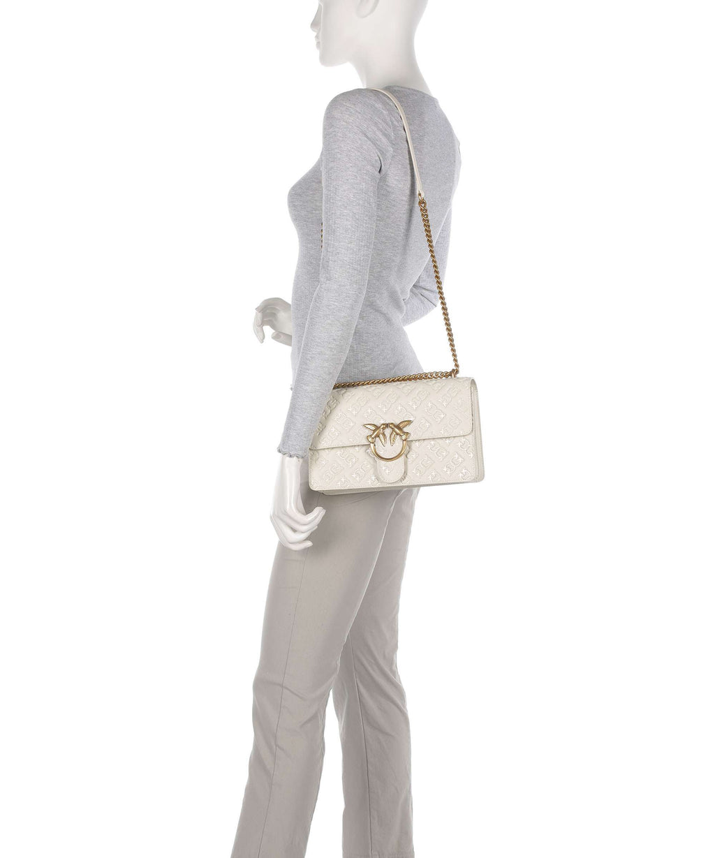 Pinko Love One Classic Shoulder bag bianco seta/antique gold