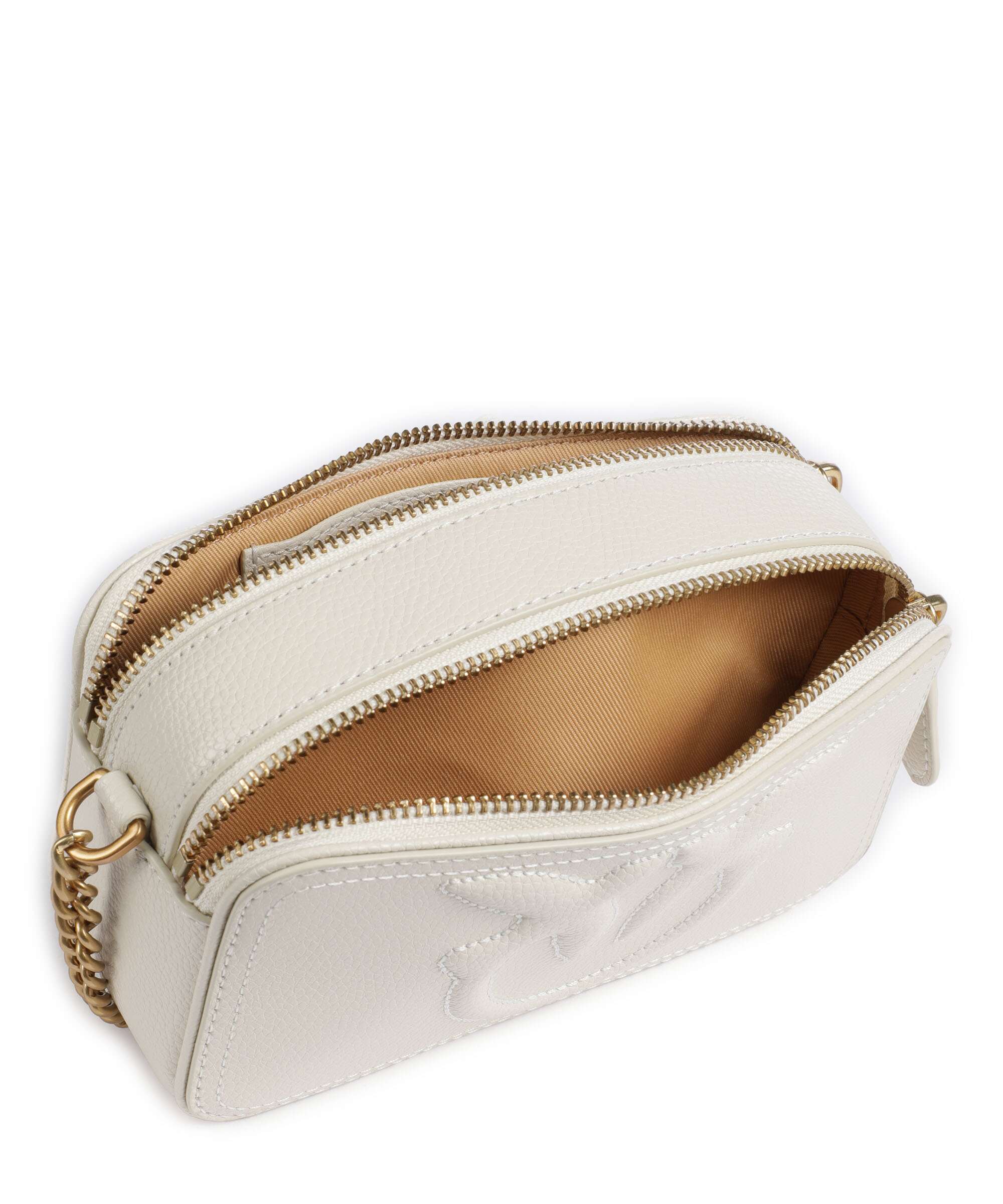 Pinko Carrie Crossbody bag bianco seta/antique gold