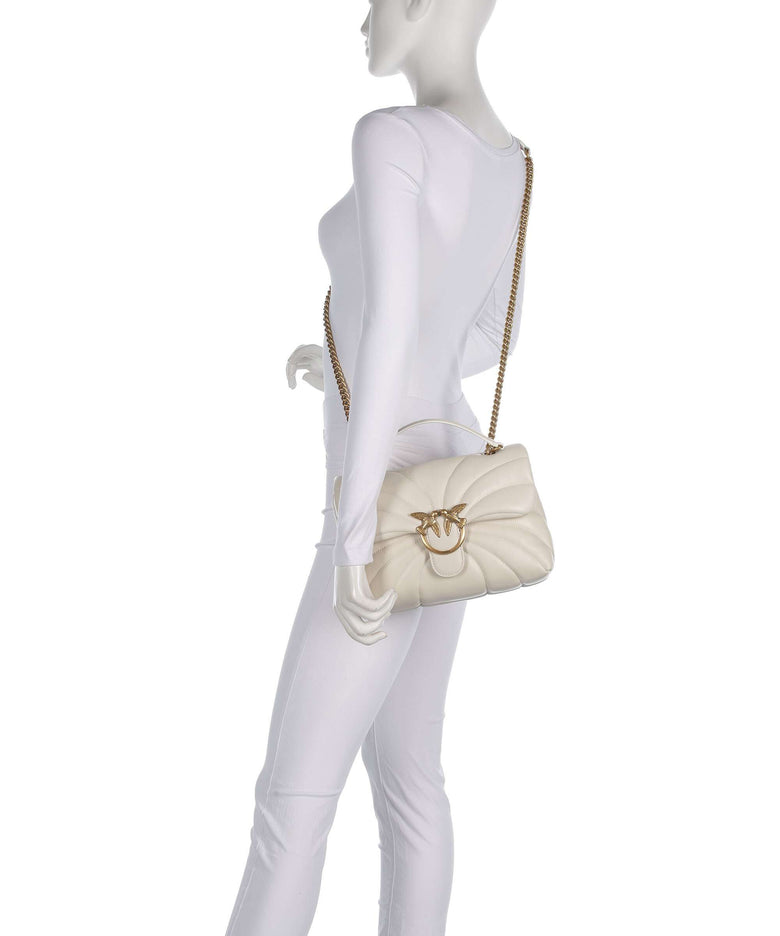 Pinko Love Puff Classic Shoulder bag bianco seta/antique gold