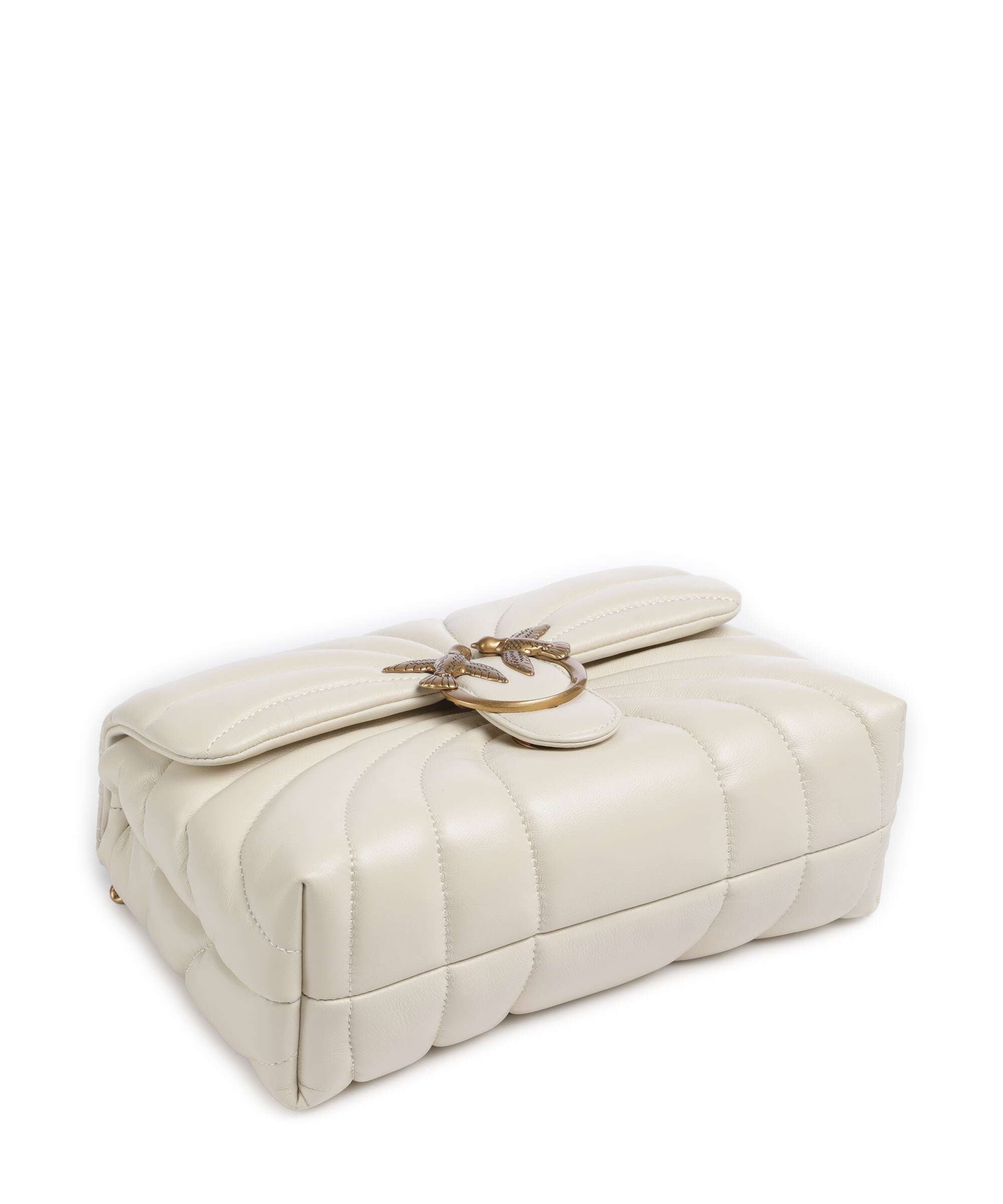 Pinko Love Puff Classic Shoulder bag bianco seta/antique gold