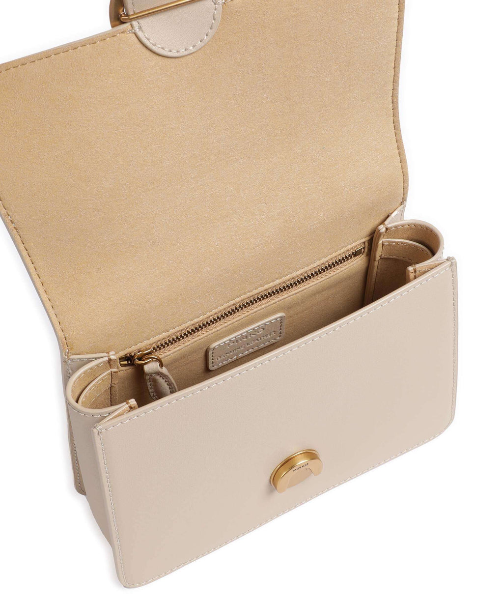 Pinko Love One Mini Crossbody bag beige/grigio fumo/antique gold
