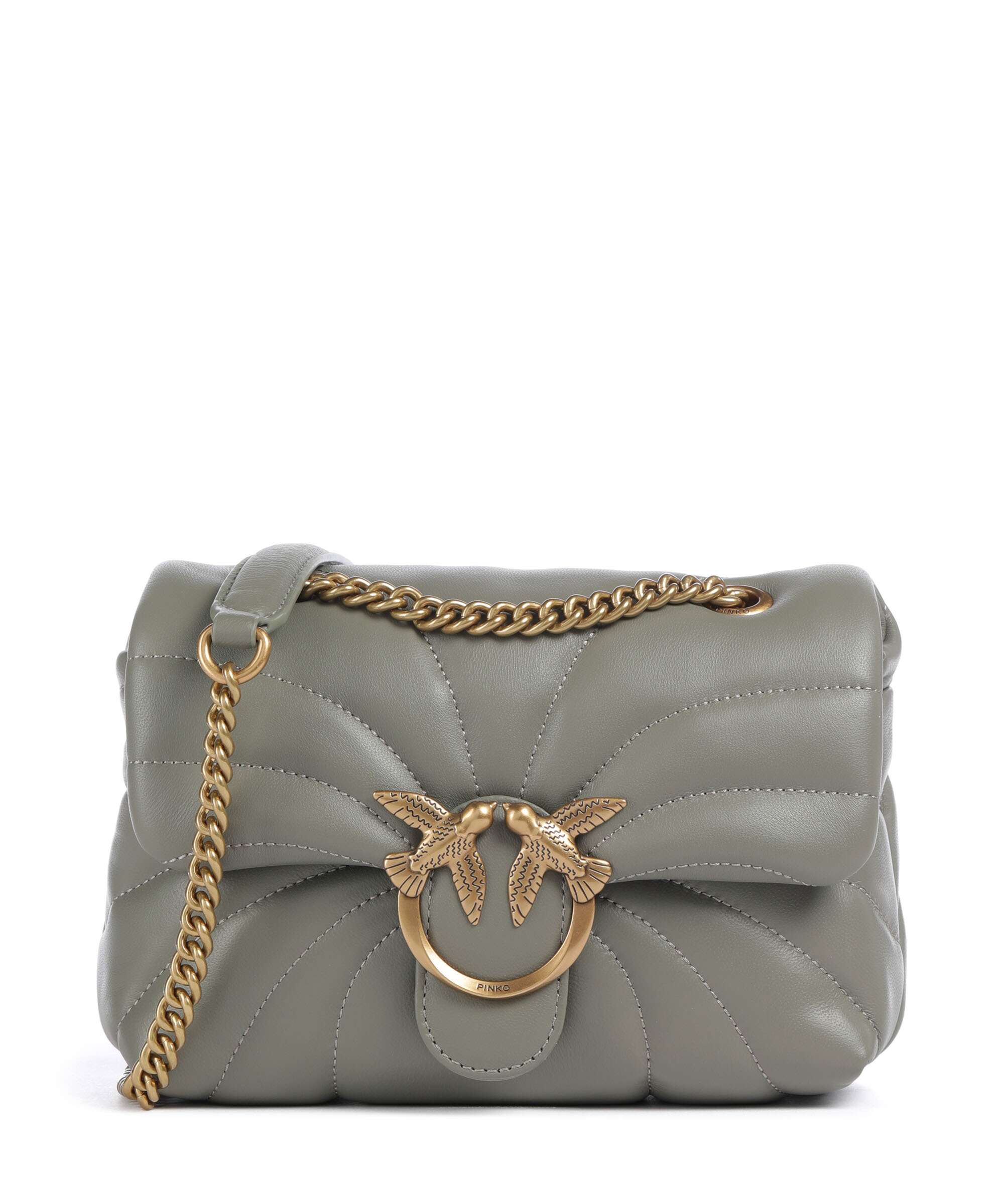 Pinko Love Puff Mini Shoulder bag verde vertiver/antique gold