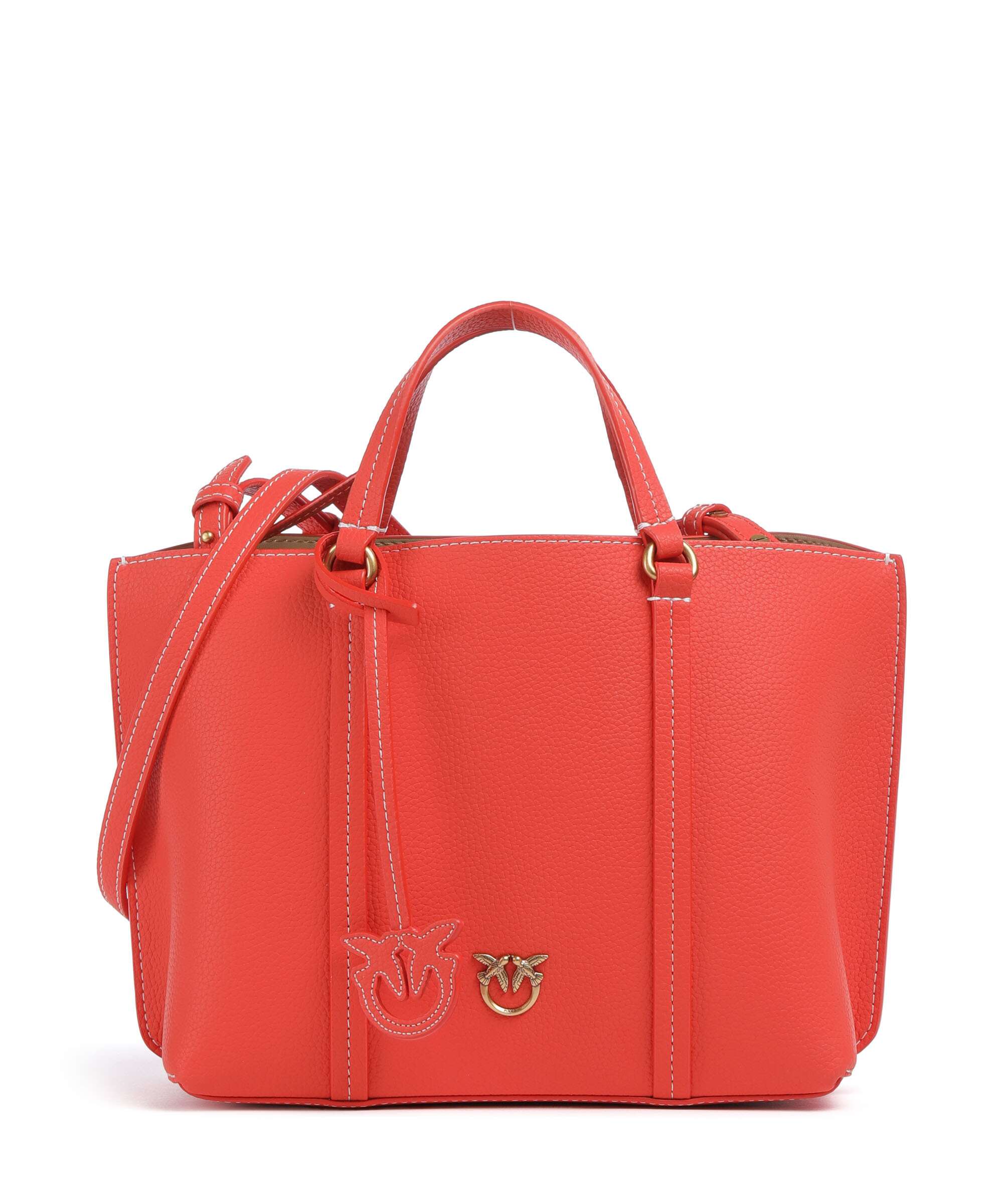 Pinko Carrie Classic Handbag rosso mandarino/antique gold