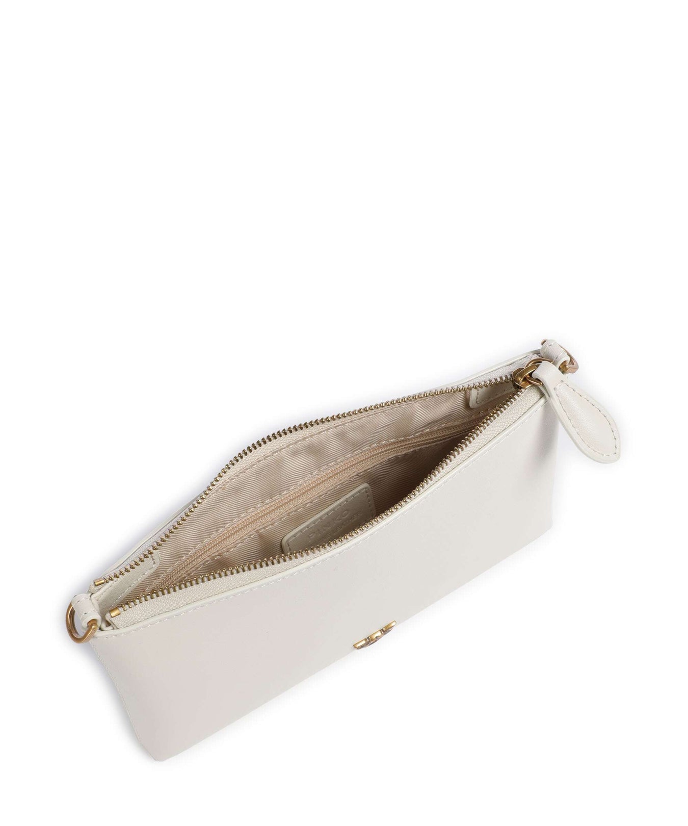 Pinko Flat Mini Crossbody bag bianco seta/antique gold