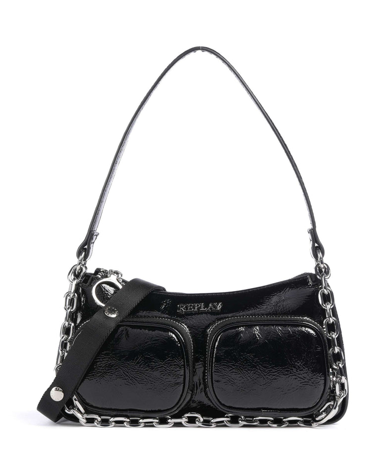 Replay Shoulder bag shiny black