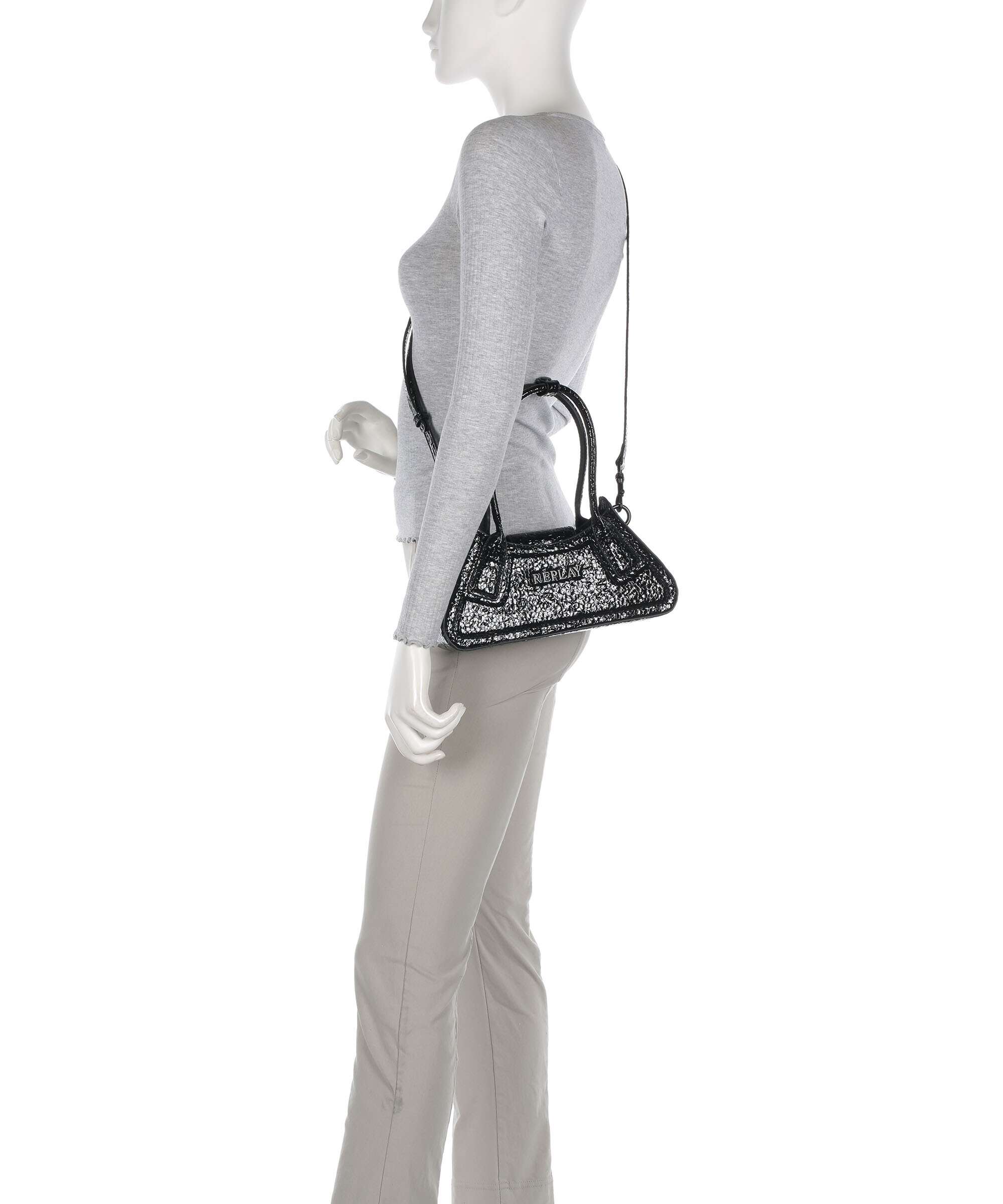 Replay Shoulder bag shiny black