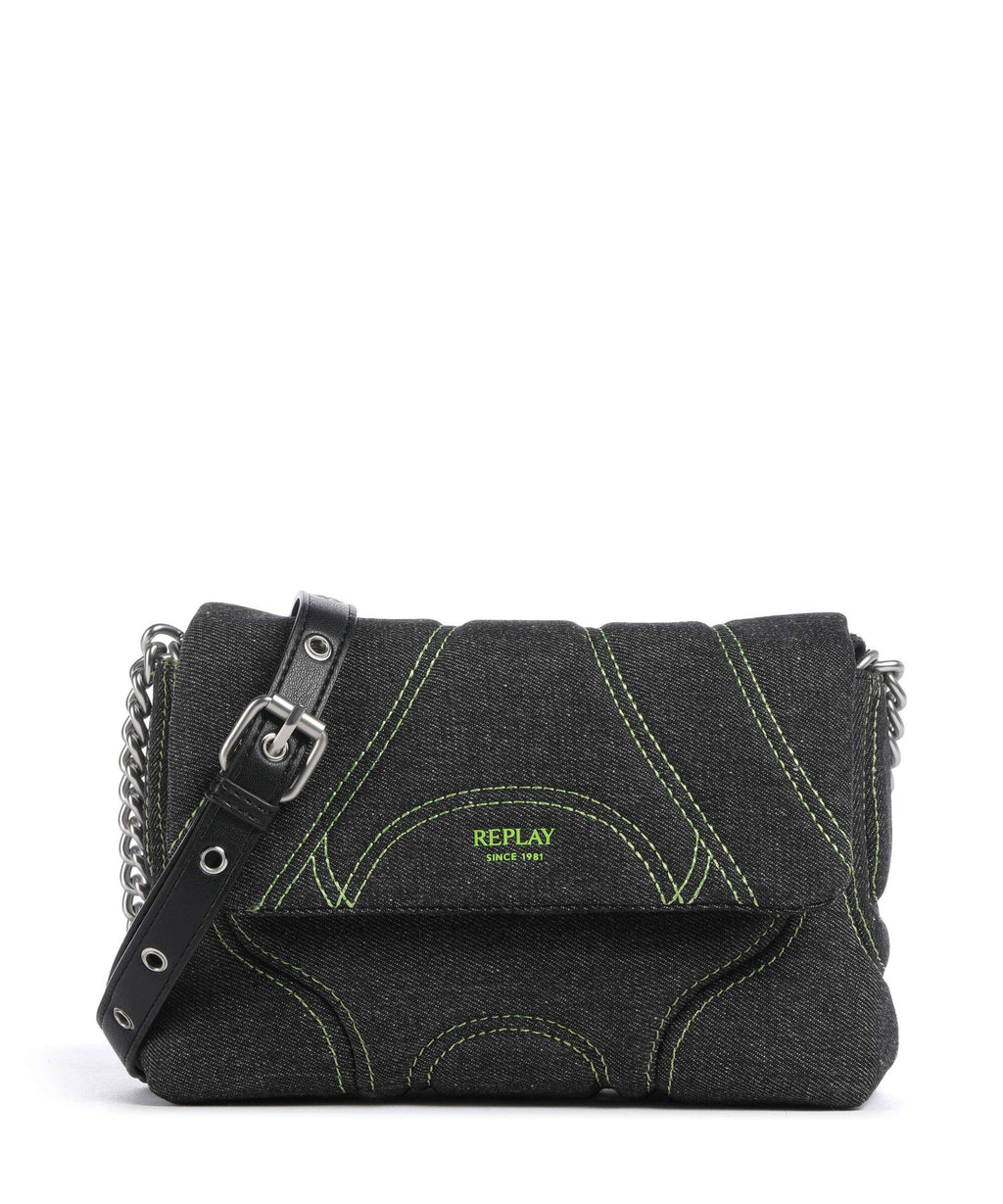 Replay Crossbody bag washed black/green