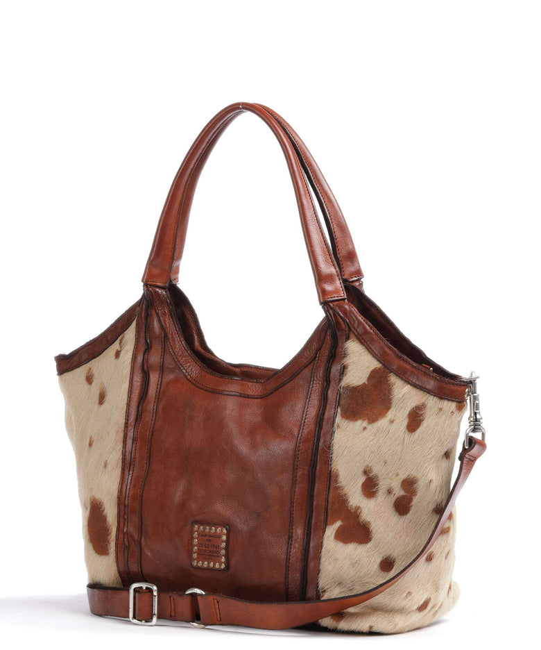 Campomaggi Tote bag bianco/beige/cognac