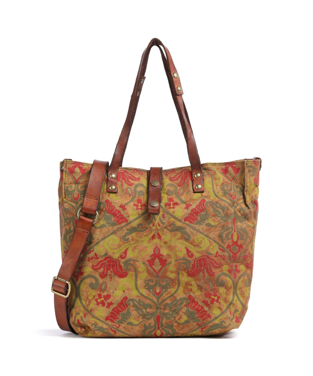 Campomaggi Tote bag beige/cognac/rosso/verde