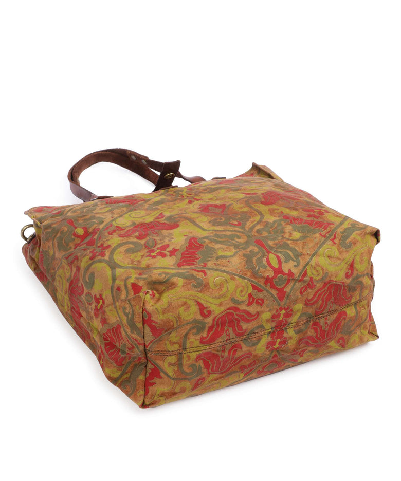 Campomaggi Tote bag beige/cognac/rosso/verde