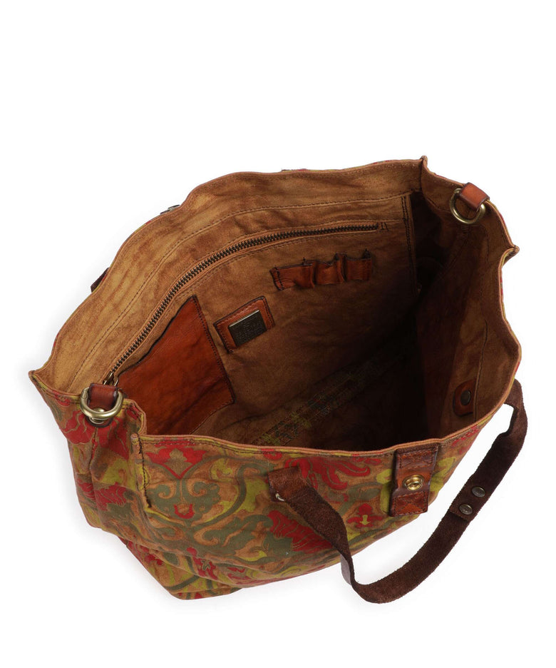 Campomaggi Tote bag beige/cognac/rosso/verde