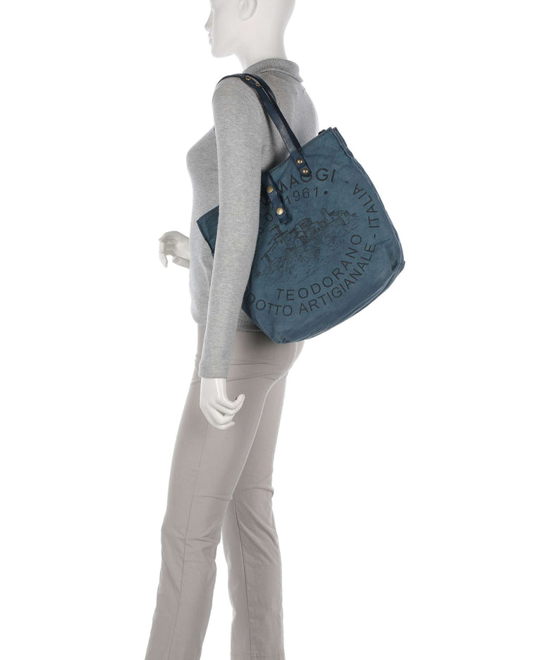 Campomaggi Tote bag beige/zaffiro/nera