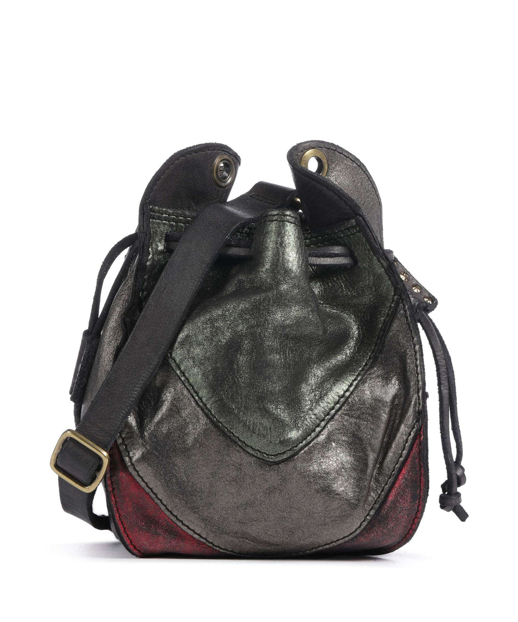 Campomaggi Bucket bag military/red/dark grey