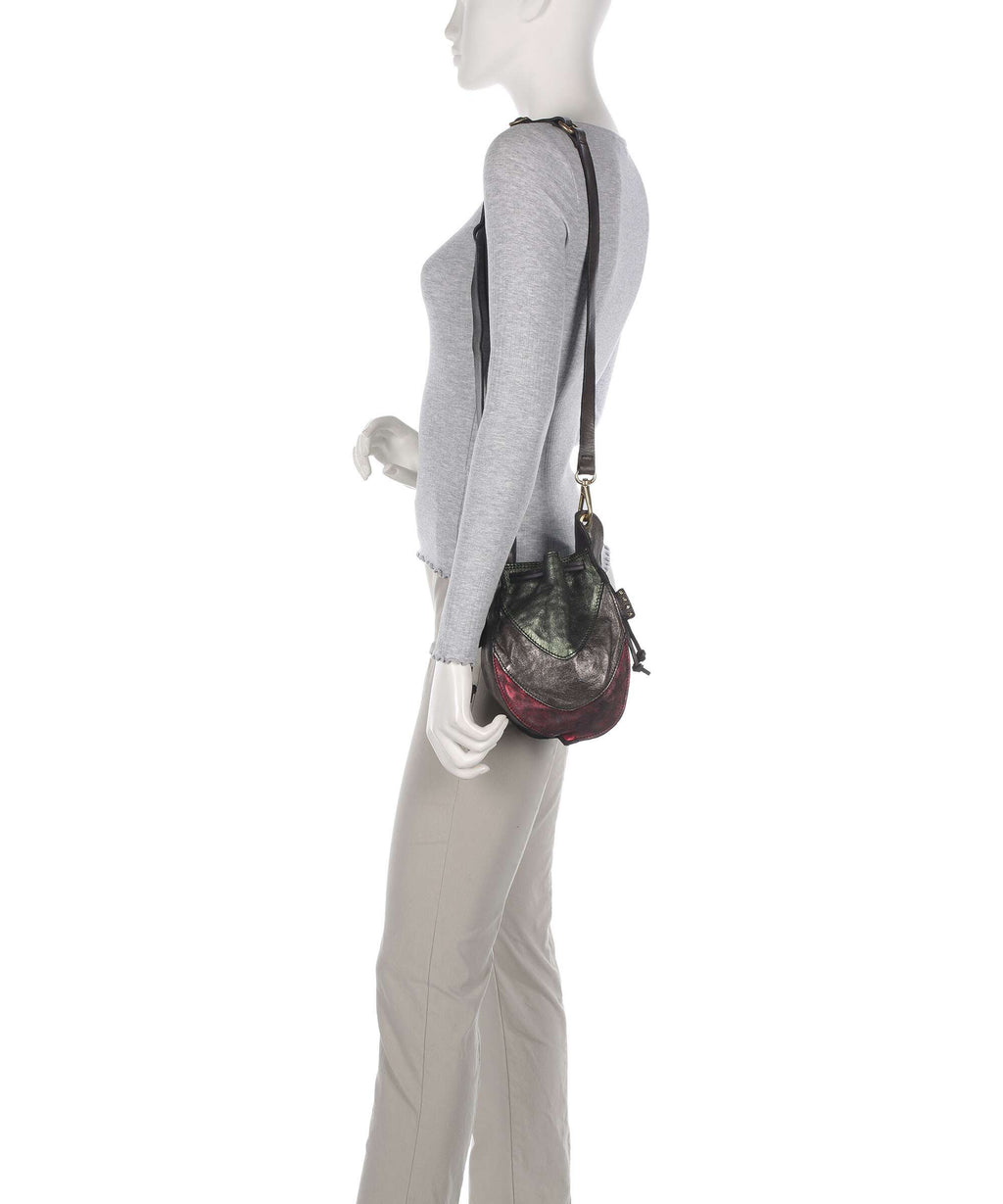 Campomaggi Bucket bag military/red/dark grey