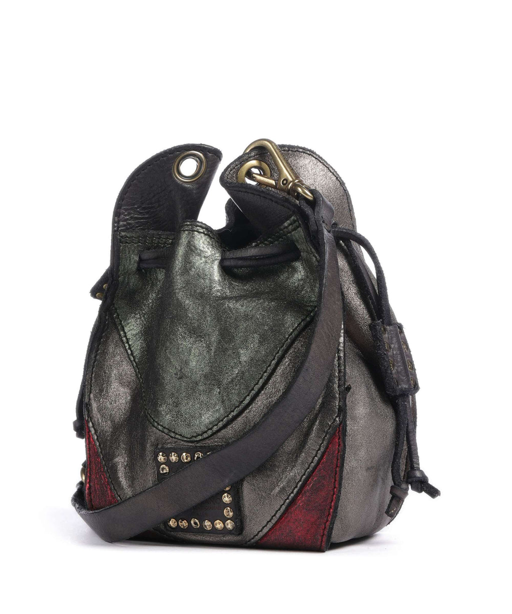 Campomaggi Bucket bag military/red/dark grey