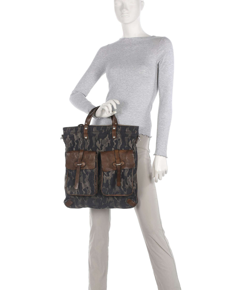 Campomaggi Backpack bag camouflage blue/verde military