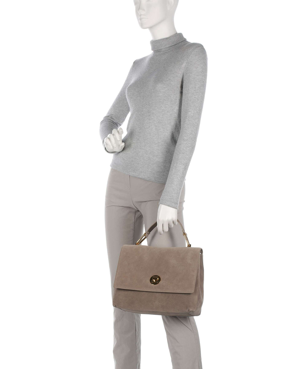 Coccinelle Liya Suede Handbag warm taupe