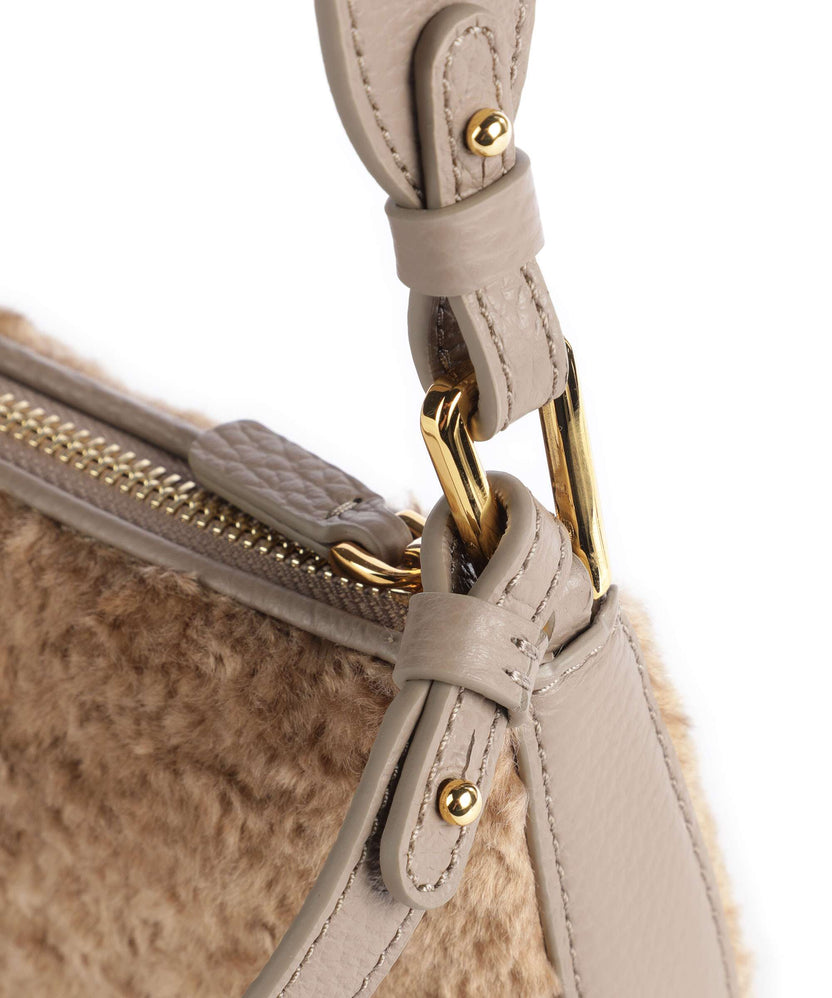 Coccinelle Merveille Astrakan Shoulder bag warm taupe