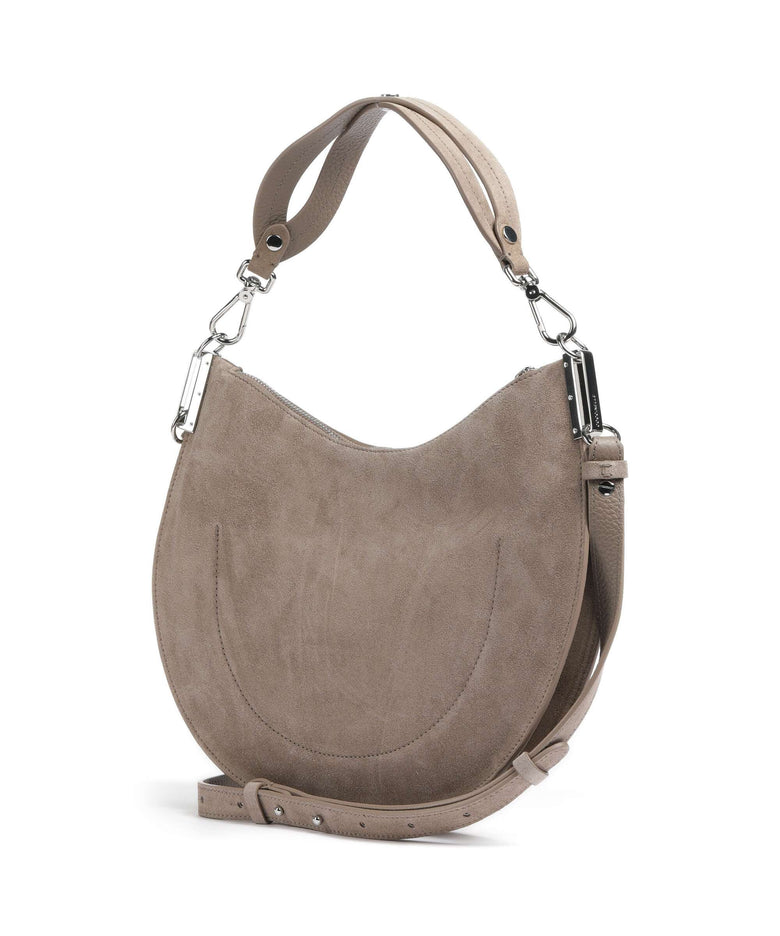 Coccinelle Sunup Suede Hobo bag warm taupe