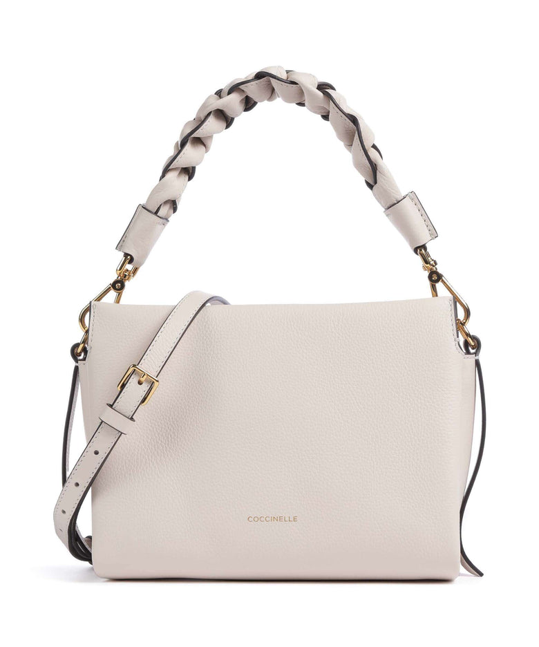 Coccinelle Boheme Grana Double Handbag lambskin white/laurel green