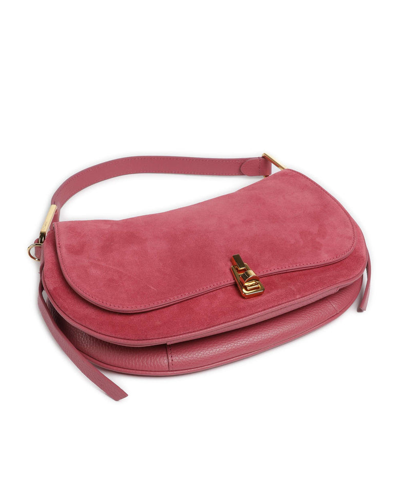 Coccinelle Magie Suede Shoulder bag rosewood