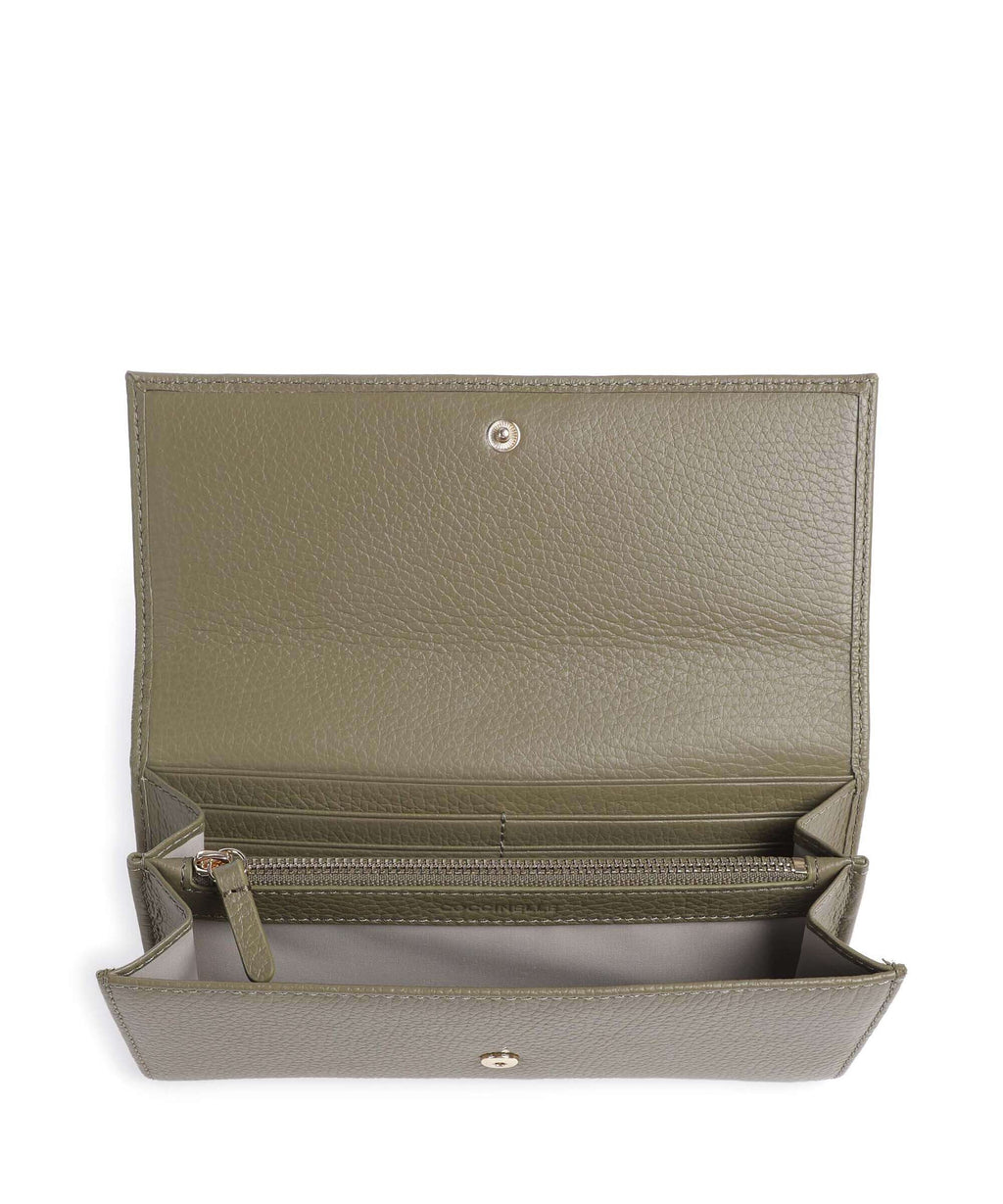 Coccinelle Metallic Soft Wallet laurel green