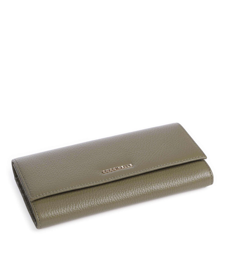 Coccinelle Metallic Soft Wallet laurel green