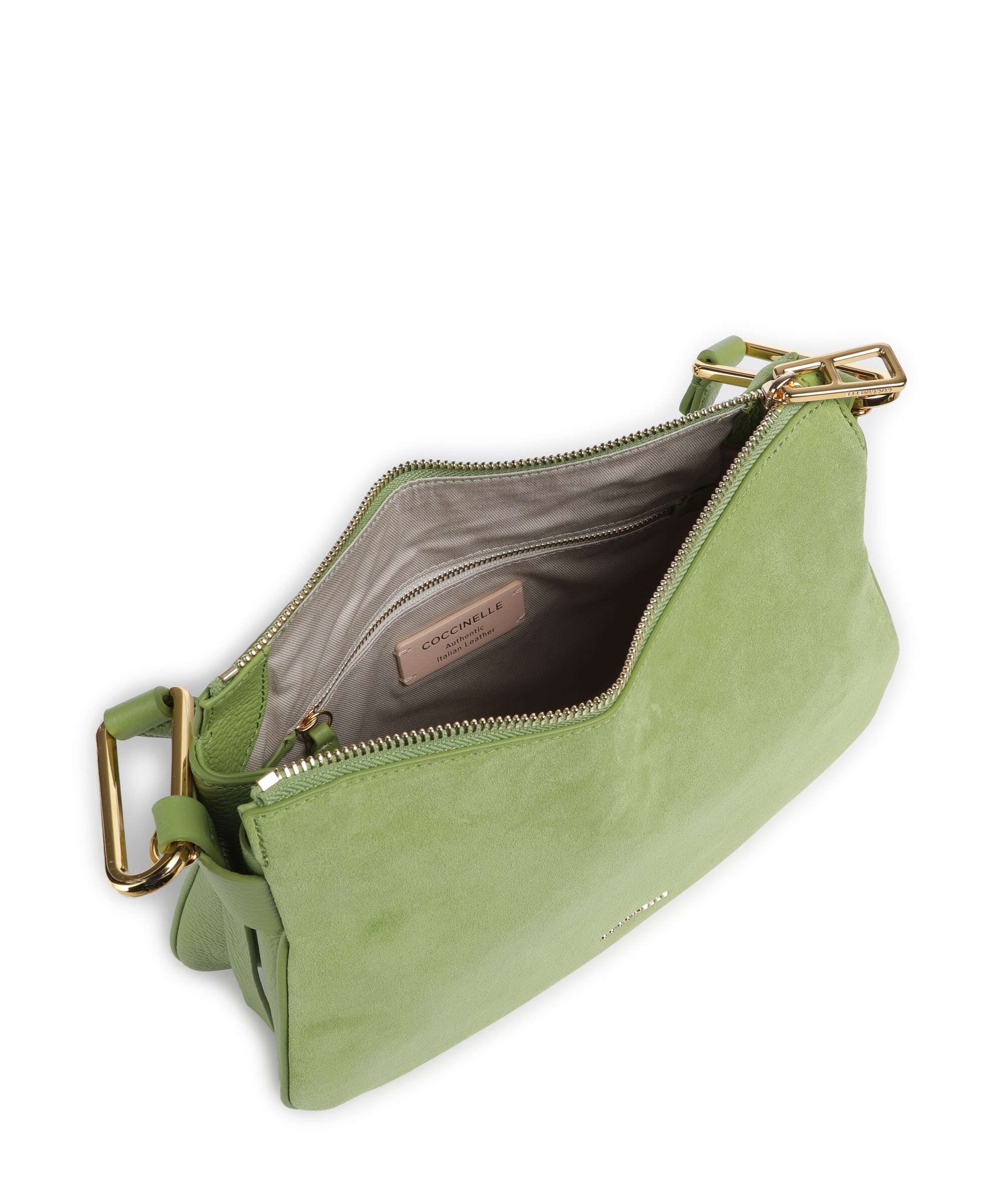 Coccinelle Magie Suede Hobo bag guacamole