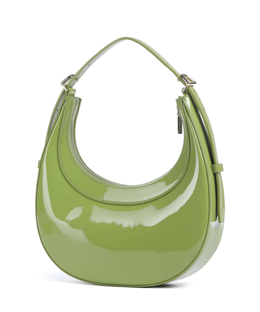 Coccinelle Whisper Patent Shoulder bag guacamole