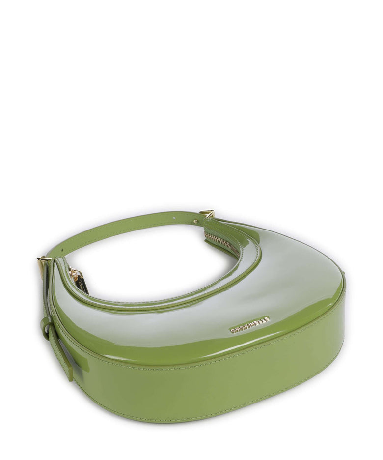 Coccinelle Whisper Patent Shoulder bag guacamole