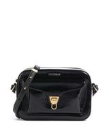 Coccinelle Beat Shiny Wrinkled Crossbody tas noir