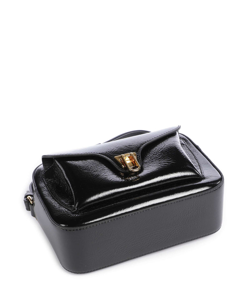 Coccinelle Beat Shiny Wrinkled Crossbody bag noir